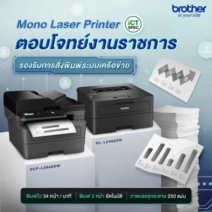BROTHER MONO Laser PRINTER เครื่องพิมพ์เลเซอร์สีดำ HL-L2460DN