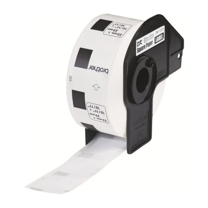 Brother-DK-11221-3 BROTHER เทปกระดาษต่อเนื่องพื้นขาว ขนาด 23 มม. DK-11221 (ฉลากแบบไดคัท)