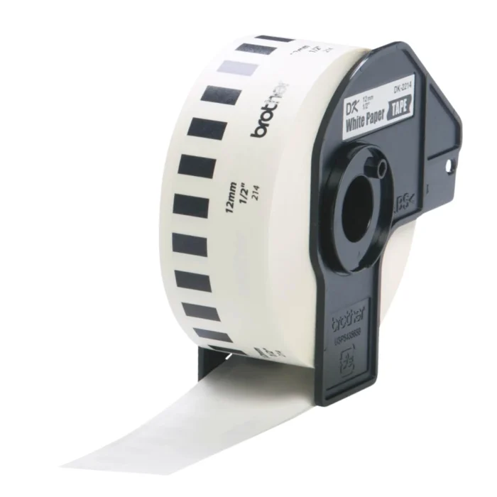 Brother-DK-22214-3 BROTHER เทปกระดาษต่อเนื่องพื้นขาว ขนาด 12 มม. DK-22214 (ชนิดม้วน)