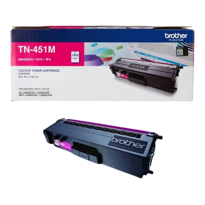 Brother-TN-451M BROTHER Toner Laser ตลับหมึกพิมพ์เลเซอร์สีชมพู TN-451M (ฺMagenta)