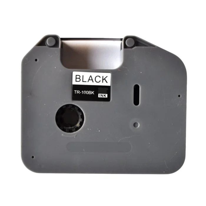 Brother-TR-100BK-2 BROTHER เทปผ้าหมึกพิมพ์ติดปลอกสายไฟ พื้นดำ ขนาด 12 มม. TR-100BK