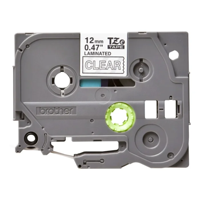 BROTHER เทปพิมพ์อักษรสีขาว พื้นใส ขนาด 12 มม. TZE-135