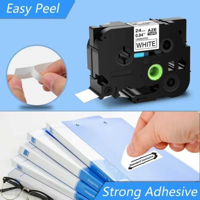 BROTHER เทปพิมพ์อักษรสีดำ พื้นใส ขนาด 24 มม. TZE-151