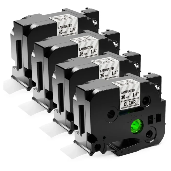 BROTHER เทปพิมพ์อักษรสีดำ พื้นใส ขนาด 36 มม. TZE-161