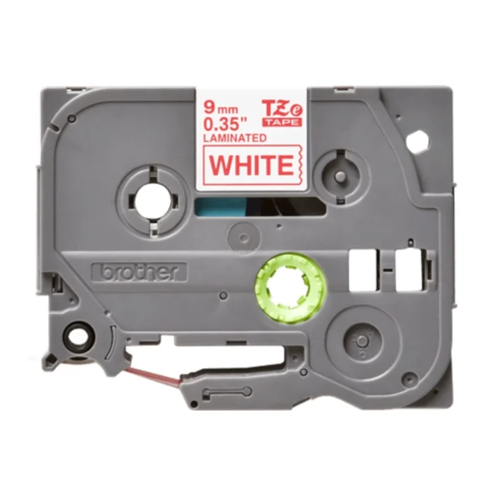 Brother-TZE-222-2 BROTHER เทปพิมพ์อักษรสีแดง พื้นขาว ขนาด 9 มม. TZE-222