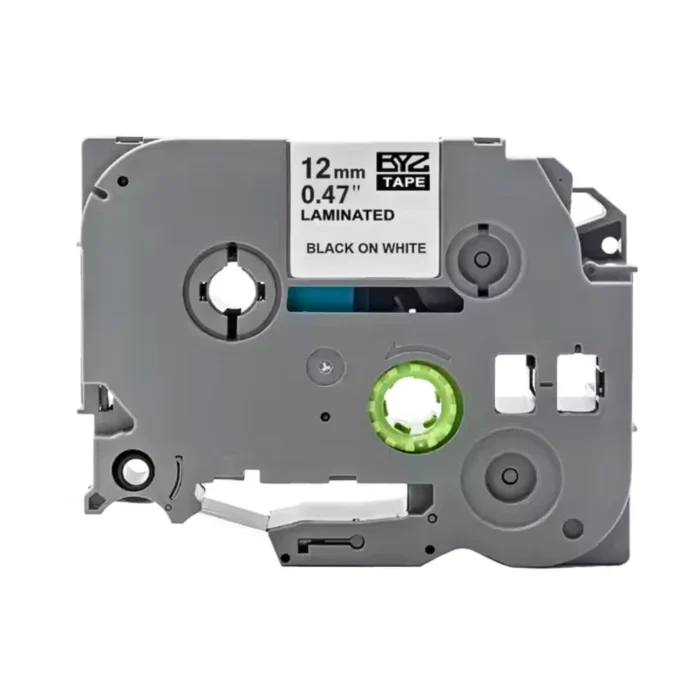 BROTHER เทปพิมพ์อักษรสีดำ พื้นขาว ขนาด 12 มม. TZE-231