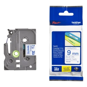 BROTHER เทปพิมพ์อักษรสีน้ำเงิน พื้นขาว ขนาด 36 มม. TZE-263