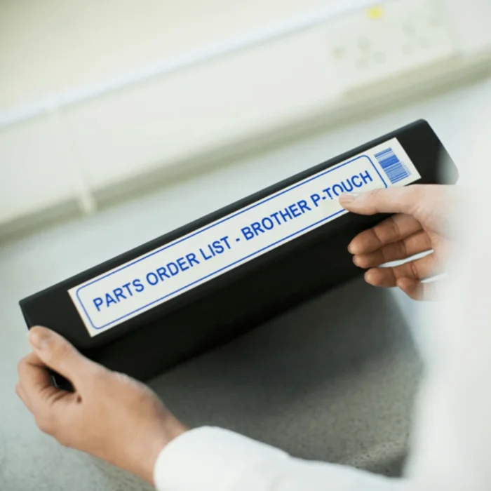 Brother-TZE-263-3 BROTHER เทปพิมพ์อักษรสีน้ำเงิน พื้นขาว ขนาด 36 มม. TZE-263