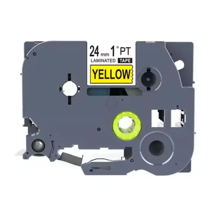 BROTHER เทปพิมพ์อักษรสีดำ พื้นเหลือง ขนาด 24 มม. TZE-651