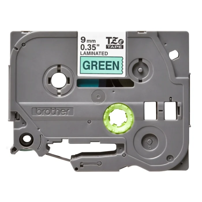 Brother-TZE-721-2 BROTHER เทปพิมพ์อักษรสีดำ พื้นเขียว ขนาด 9 มม. TZE-721
