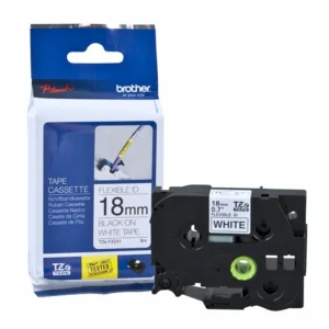 BROTHER เทปพิมพ์อักษรสีดำ พื้นขาว ขนาด 18 มม. TZE-FX241 (ชนิดยืดหยุ่นพิเศษ)