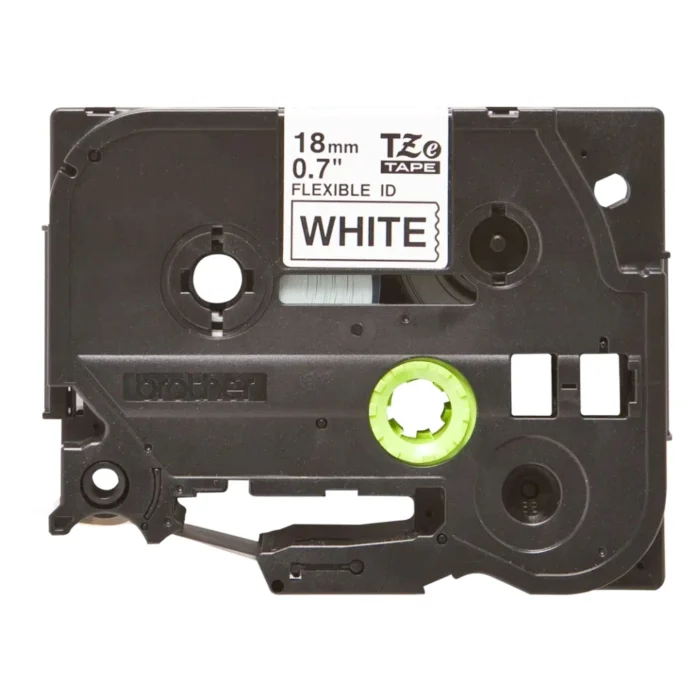 BROTHER เทปพิมพ์อักษรสีดำ พื้นขาว ขนาด 18 มม. TZE-FX241 (ชนิดยืดหยุ่นพิเศษ)