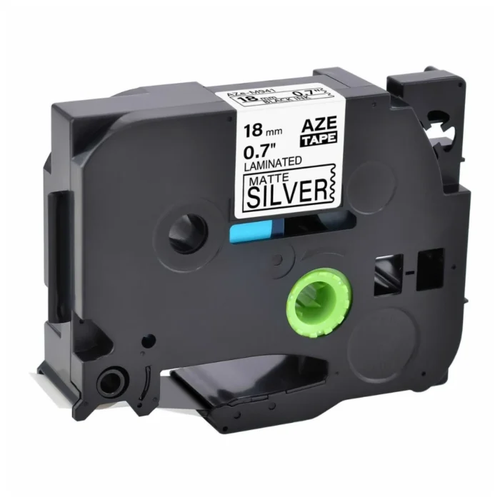 Brother-TZE-M941-2 BROTHER เทปพิมพ์อักษรสีดำ พื้นเงิน ขนาด 18 มม. TZE-M941