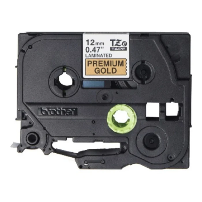 Brother-TZE-PR831-2 BROTHER เทปพิมพ์อักษรสีดำ พื้นทอง ขนาด 12 มม. TZE-PR831 (มีกากเพชร)