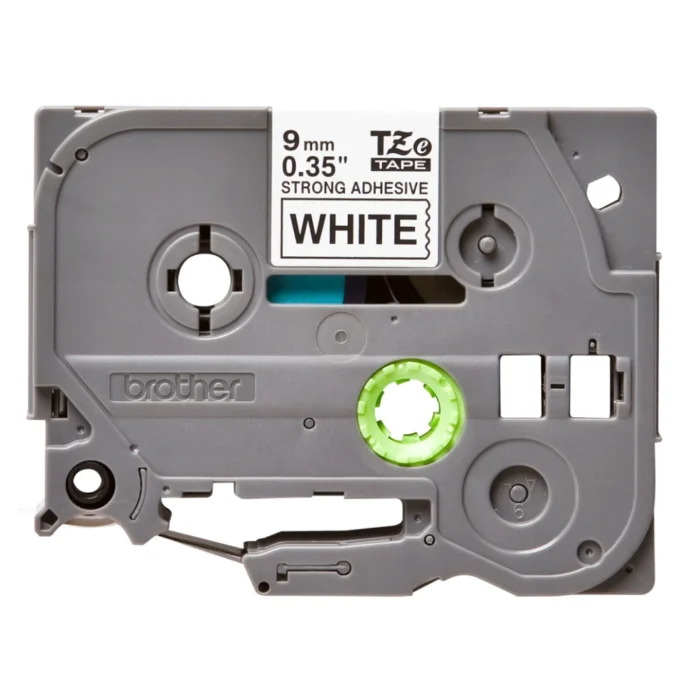 Brother-TZE-S221-2 BROTHER เทปพิมพ์อักษรสีดำ พื้นขาว ขนาด 9 มม. TZE-S221 (ชนิดยึดเกาะสูง)
