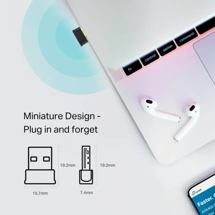 TP-LINK (Archer T2UB Nano) อะแดปเตอร์ USB Wi-Fi AC600 Dual Band พร้อม Bluetooth 4.2