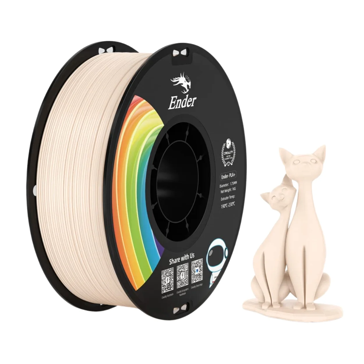 Ender-PLA-Filament-1.75mm-1KG-Beige-01 เส้นพลาสติก 3D สีเบจ Creality Ender-PLA+ Filament 1.75mm 1KG Beige