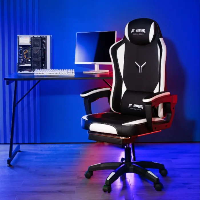 gaming-chair-e4936-wk-1-1 เก้าอี้เกมมิ่ง Deli รุ่น E4936-WK (สีขาวสลับดำ)