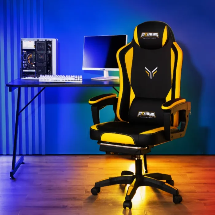 gaming-chair-e4936-yk-1 เก้าอี้เกมมิ่ง Deli รุ่น E4936-YK (สีเหลืองสลับดำ)