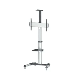 height-adjust-tv-cart-mht-461245-1 ขาตั้งทีวีอะลูมิเนียมหมุนจอได้ ปรับสูง-ต่ำ พร้อมล้อ AluPro Pivot Stand