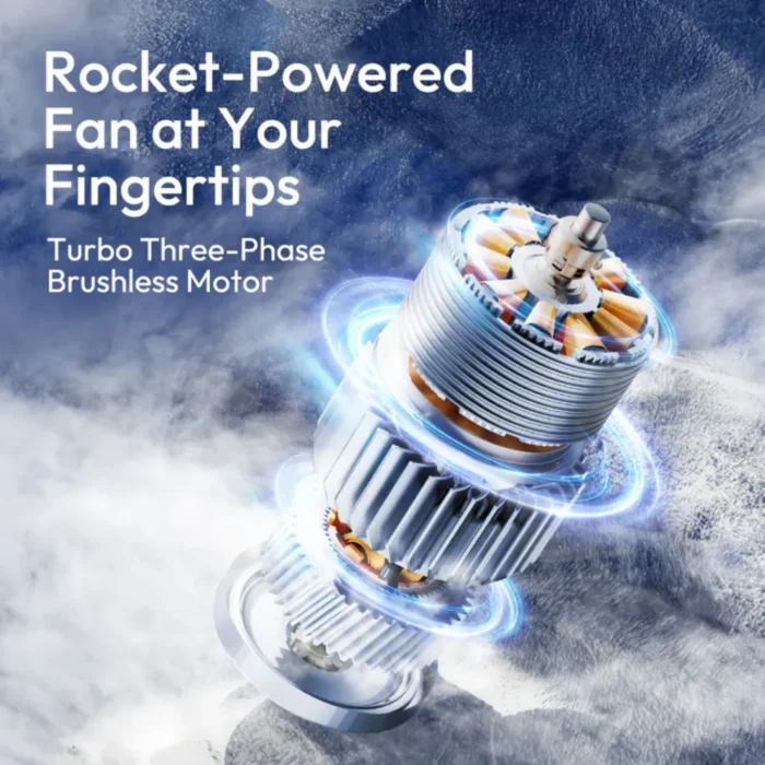 SOTHING Engine High Speed Handheld Fan พัดลมมือถือเทอร์โบ ปรับ 5 ระดับ ลมแรง 9.5m/s สีเทา