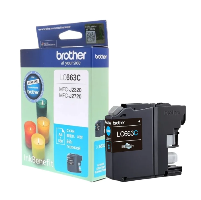 BROTHER Ink LC-663C 01 BROTHER Ink หมึกพิมพ์สีฟ้า LC-663C (ฺBlue)
