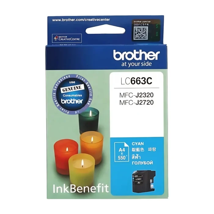 BROTHER Ink LC-663C 02 BROTHER Ink หมึกพิมพ์สีฟ้า LC-663C (ฺBlue)