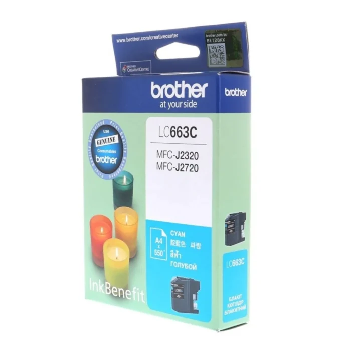 BROTHER Ink LC-663C 03 BROTHER Ink หมึกพิมพ์สีฟ้า LC-663C (ฺBlue)