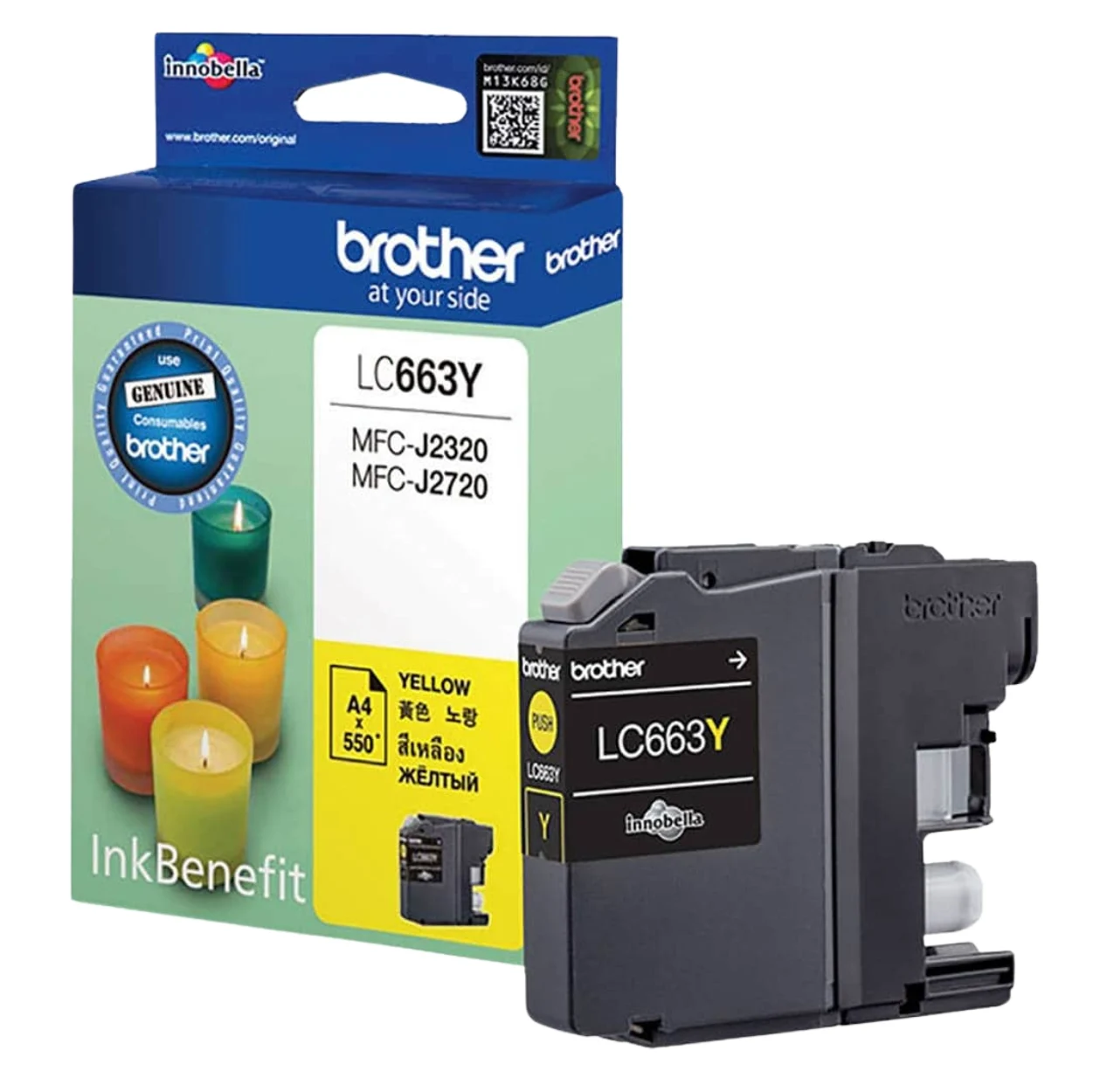 BROTHER Ink LC-663Y 01 BROTHER Ink หมึกพิมพ์สีเหลือง LC-663Y (ฺYellow)