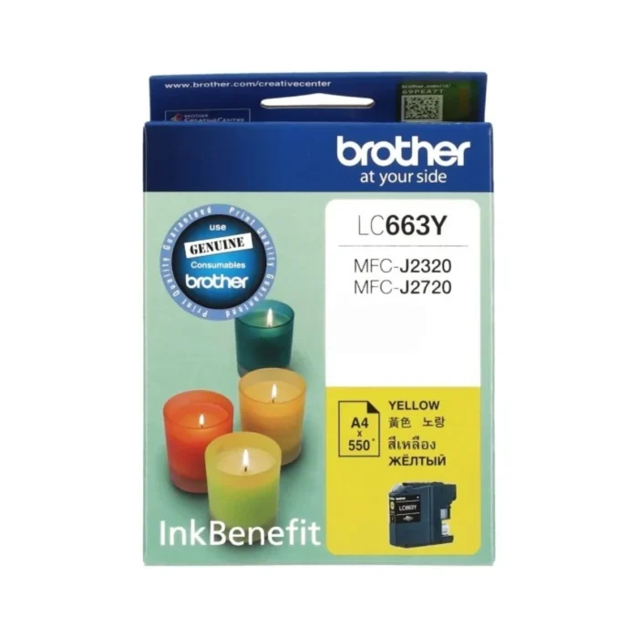 BROTHER Ink LC-663Y 02 BROTHER Ink หมึกพิมพ์สีเหลือง LC-663Y (ฺYellow)
