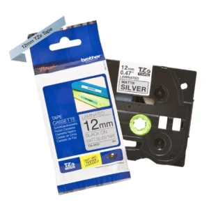 BROTHER เทปพิมพ์อักษรสีดำ พื้นเงิน ขนาด 12 มม. TZE-M931 (ชนิดยืดหยุ่นสูง)