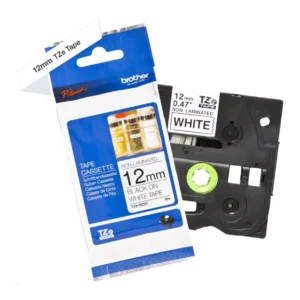 BROTHER เทปพิมพ์อักษรสีดำ พื้นขาว ขนาด 12 มม. TZE-N231 (ชนิดยืดหยุ่นสูง)