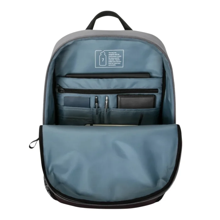 Targus 15.6 inch Sagano EcoSmart Campus Backpack Grey 04 Targus 15.6 inch Sagano EcoSmart Campus Backpack Grey กระเป๋าเป้สำหรับโน๊ตบุ๊ก สีเทา