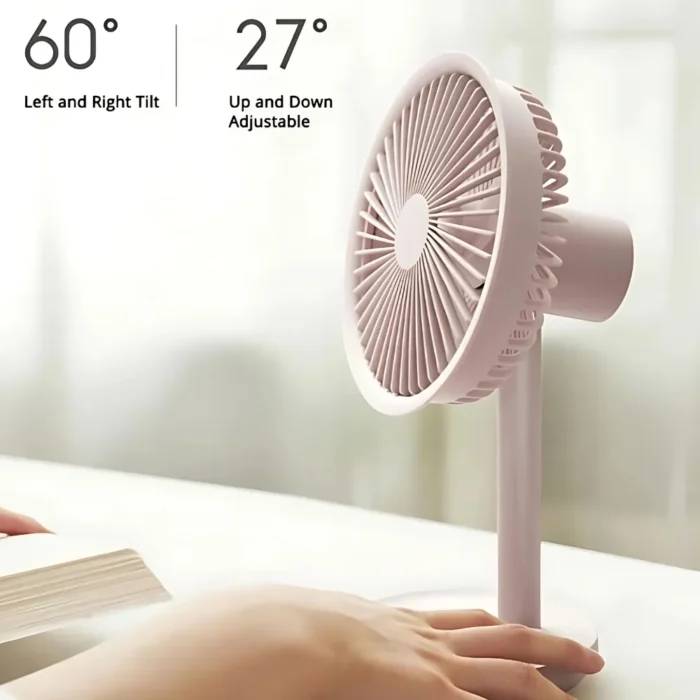 AISOLOVE F5 พัดลมตั้งโต๊ะ รุ่น Desktop Fan สีชมพู ลมแรง ปรับระดับได้