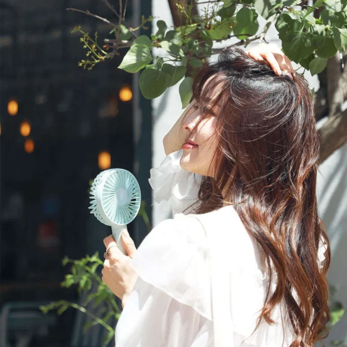 AISOLOVE N9P พัดลมพกพาไร้สาย รุ่น Handy Fan สีชมพู เสียงเงียบ ลมแรง ใช้งานได้นาน