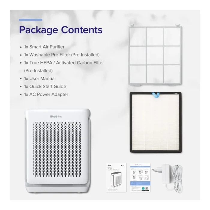 Levoit Core 200S Smart Air Purifier เครื่องฟอกอากาศอัจฉริยะ True HEPA H13 กรอง PM2.5 ขนาดห้อง 35 ตร.ม. สีขาว