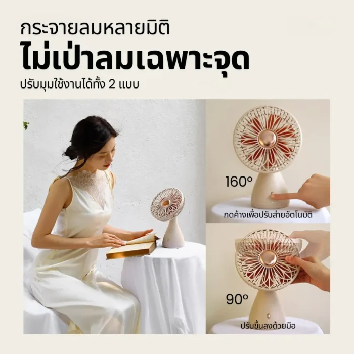 sothing-bridal-bouquet-3 SOTHING Bridal Bouquet Table Fan พัดลมตั้งโต๊ะ ดีไซน์ช่อดอกไม้ ส่ายได้ 160° แบต 2000mAh