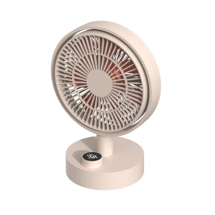 SOTHING Plume Table Fan พัดลมตั้งโต๊ะแบตเตอรี่ 2000mAh ส่ายได้ 160° ปุ่มหมุนพร้อมจอแสดงผล สีครีม