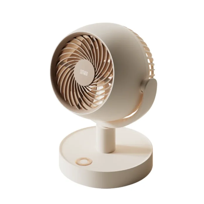 sothing-desktop-fan-swirl-1 SOTHING Swirl Table Fan พัดลมตั้งโต๊ะแบตเตอรี่ 4000mAh ส่ายอัตโนมัติ 115° ปรับเงยได้ ลมธรรมชาติ สีขาว
