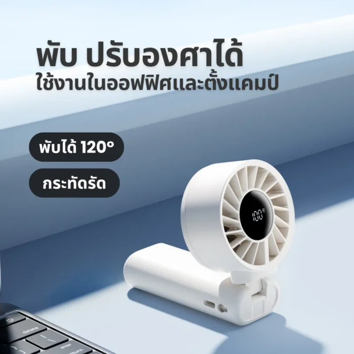 SOTHING Engine Z Foldable Handheld Fan พัดลมมือถือพับได้ ปรับ 100 ระดับ ลมแรง 8m/s พร้อมสายคล้อง สีดำ