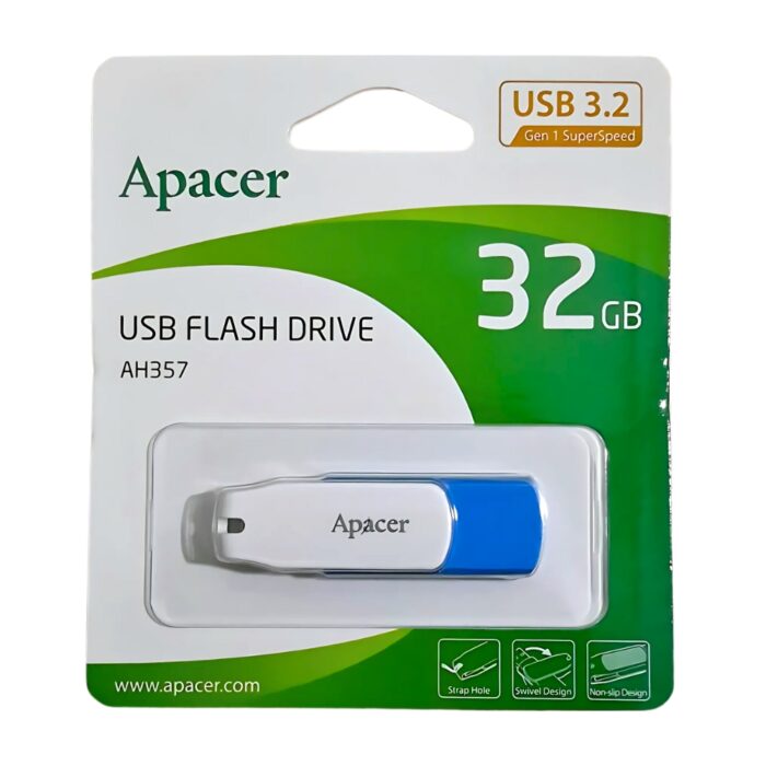 Apacer AH357 32GB Blue แฟลชไดรฟ์สีน้ำเงิน