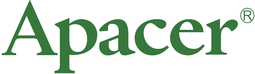 โลโก้ Apacer แบรนด์ผู้ผลิตหน่วยความจำ และอุปกรณ์จัดเก็บข้อมูลคุณภาพสูง
