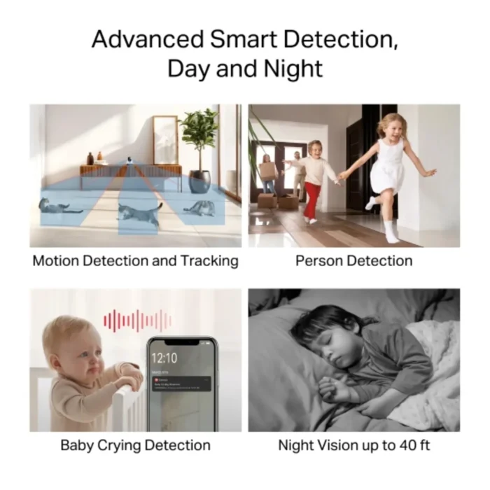 MC210 MERCUSYS 04 Mercusys MC210 ฟีเจอร์ Smart Detection (ตรวจจับบุคคล/เสียงร้อง) และ Night Vision 40 ฟุต