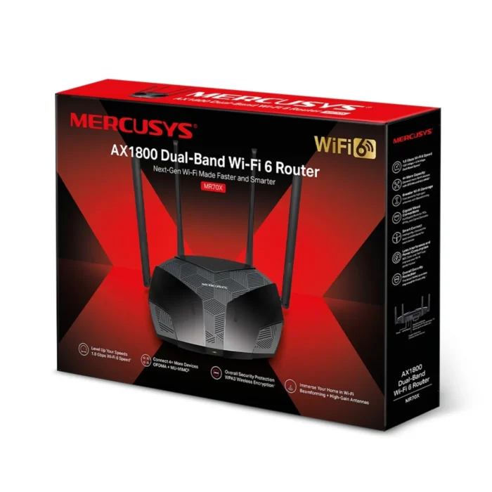 Mercusys MR70X AX1800 Gigabit Router 04 Mercusys MR70X AX1800 เราเตอร์ Wi-Fi 6 ที่รองรับ OFDMA และ MU-MIMO