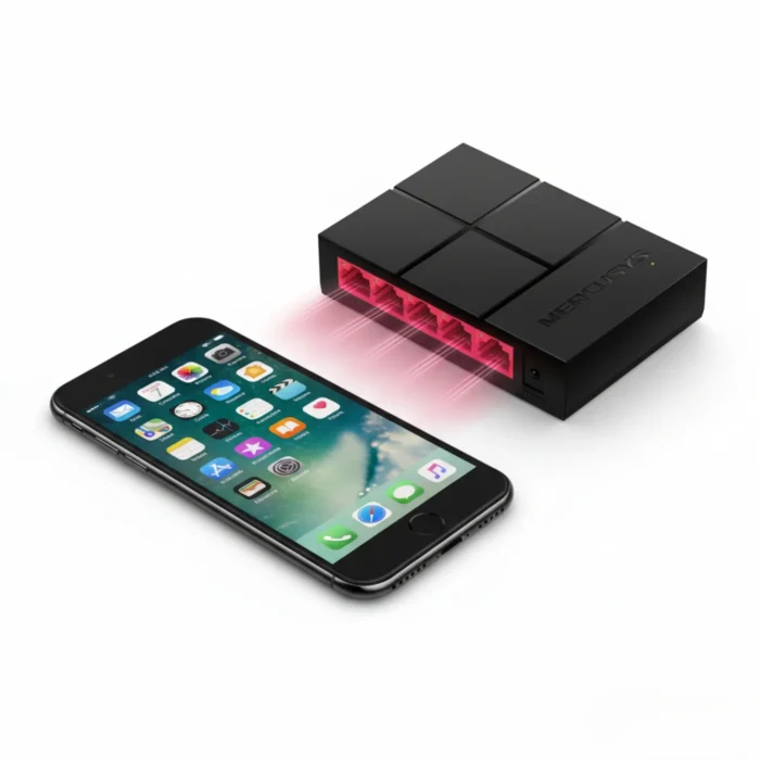 Mercusys MS105G Switching Hub 04 Switch Hub 5 Port Mercusys MS105G และสมาร์ทโฟน