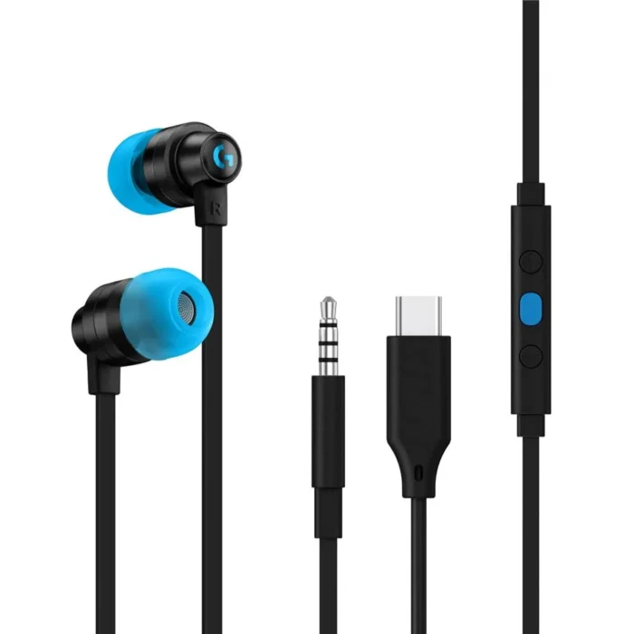 Logitech G333 Buffy Gaming Earphones หูฟังอินเอียร์เกมมิ่ง ไมค์ในสาย 3.5mm + USB-C สีดำ