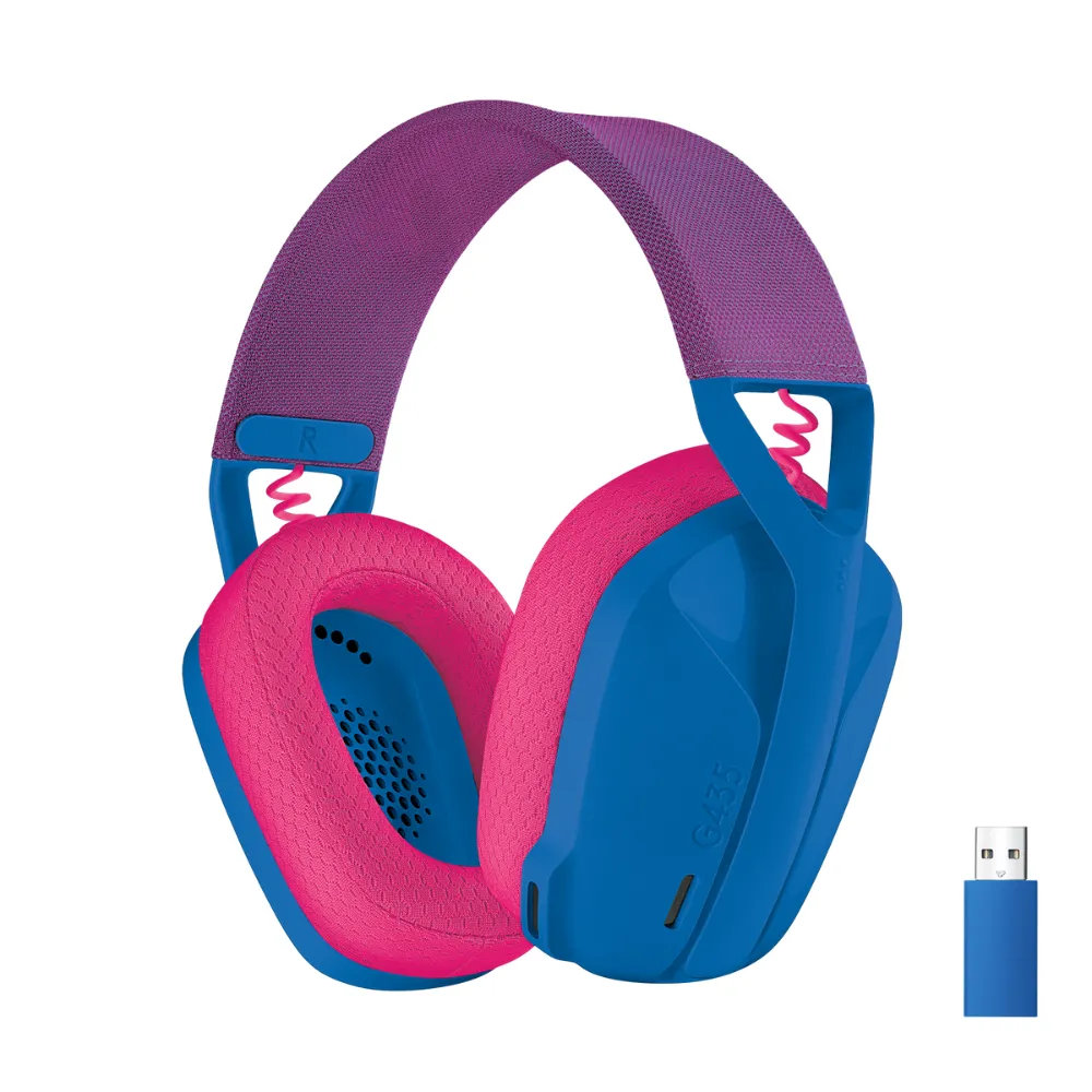 g435-lightspeed-blue-1 Logitech G435 LIGHTSPEED Wireless Gaming Headset หูฟังเกมมิ่งไร้สาย 40 มม. สีน้ำเงิน