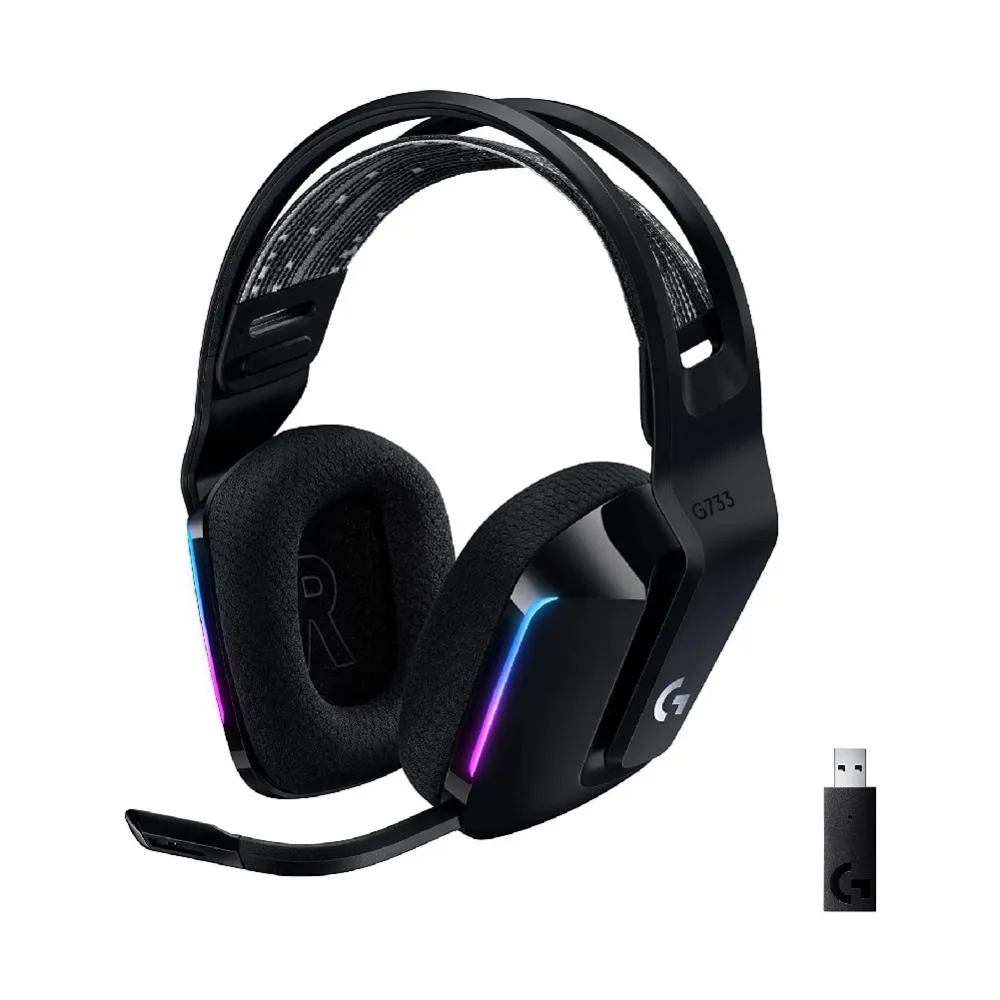 g733-lightspeed-black-1 Logitech G733 LIGHTSPEED Wireless Gaming Headset หูฟังเกมมิ่งไร้สาย 40 มม. ไมค์ BLUE VO!CE RGB สีดำ
