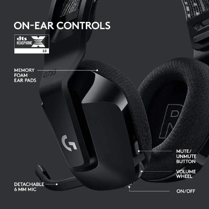 g733-lightspeed-black-3 Logitech G733 LIGHTSPEED Wireless Gaming Headset หูฟังเกมมิ่งไร้สาย 40 มม. ไมค์ BLUE VO!CE RGB สีดำ