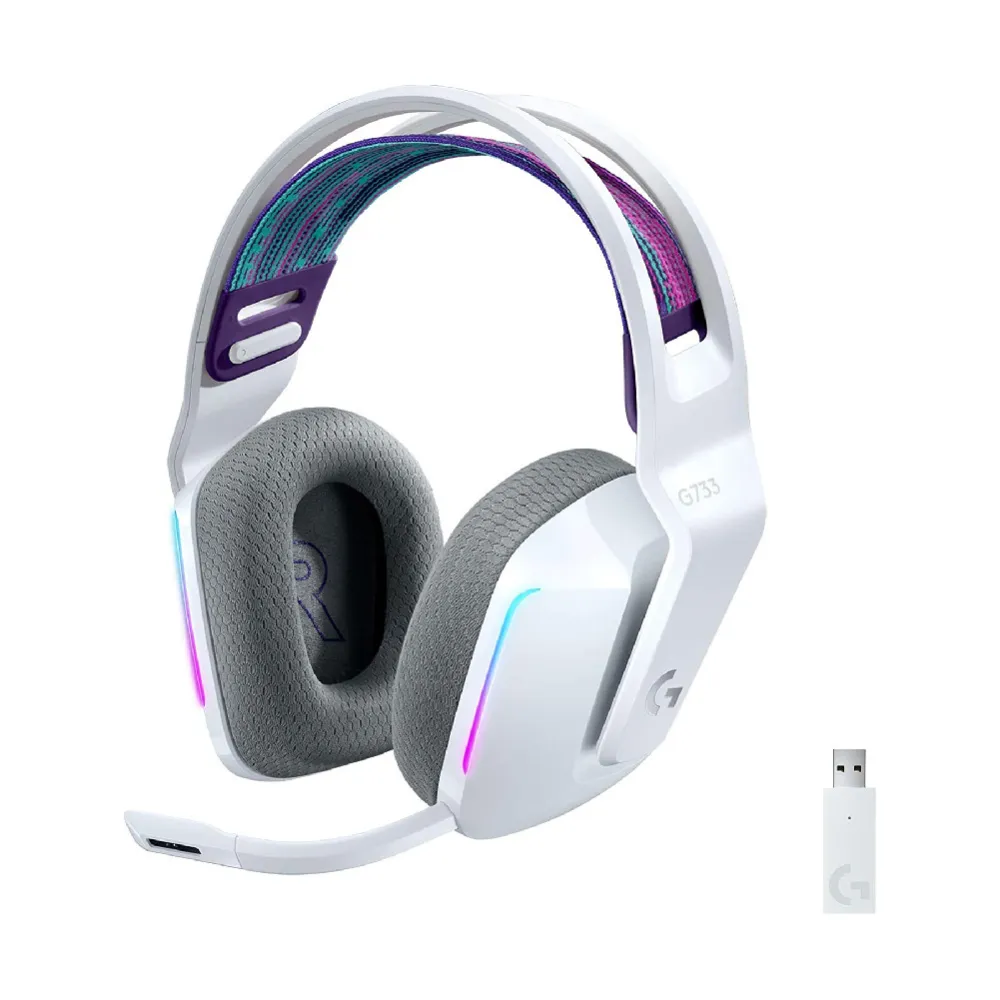 g733-lightspeed-white-1 Logitech G733 LIGHTSPEED Wireless Gaming Headset หูฟังเกมมิ่งไร้สาย 40 มม. ไมค์ BLUE VO!CE RGB สีขาว